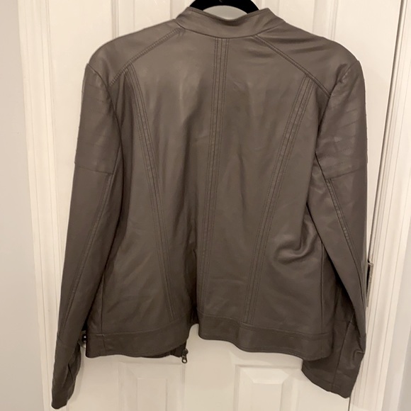 Faux leather jacket in gray - Picture 2 of 2